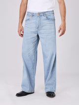 กางเกงยีนส์ผู้ชาย คอลเลคชั่น BEYOND DENIM BAGGY FIT เอวต่ำ ทรงกระบอกใหญ่ สียีนส์อ่อน