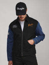 REGULAR FIT RODEO RACING COLLECTION MEN'S DENIM JACKET BLACK