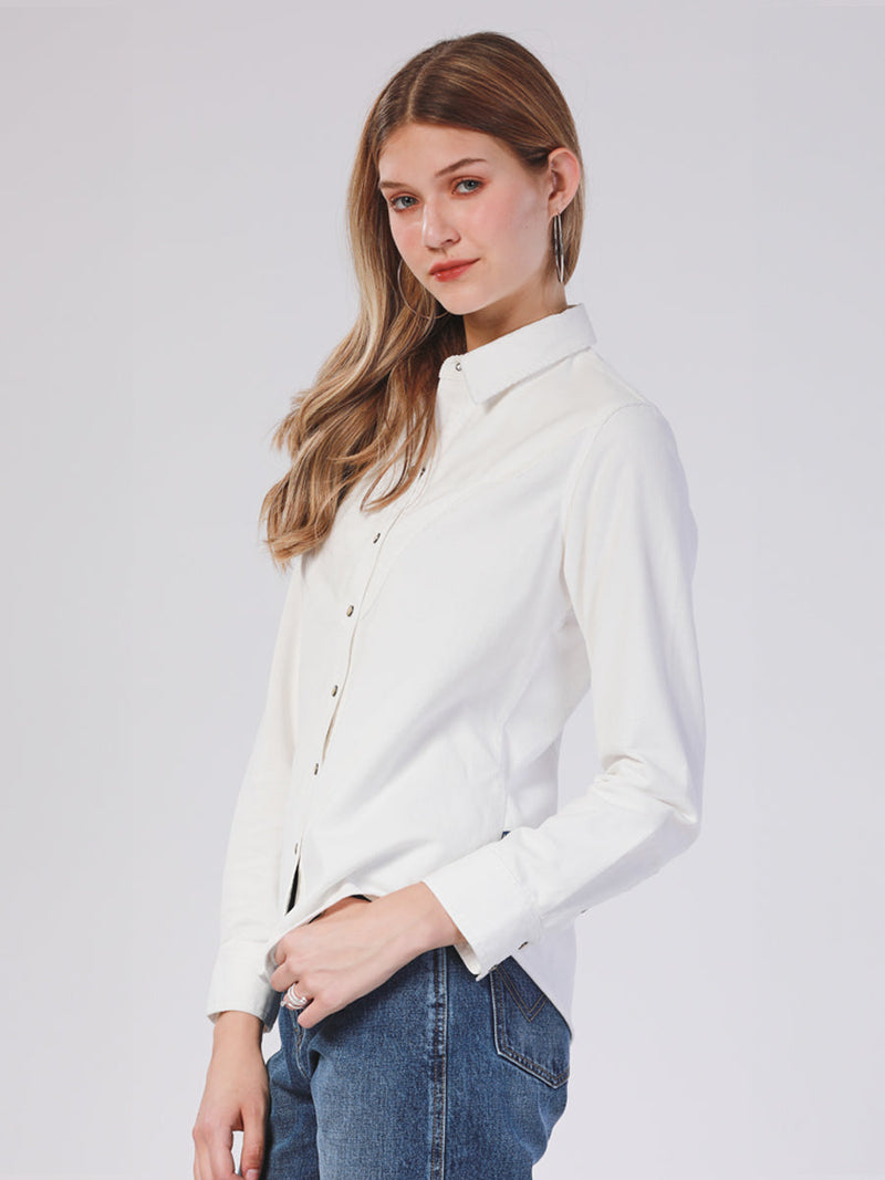 REGULAR FIT LEGEND OF WRANGLER COLLECTION WOMEN'S SHIRT LONG SLEEVE OFF-WHITE