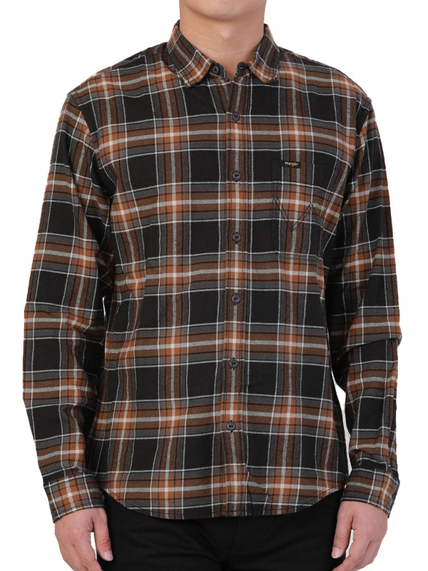 REGULAR FIT MEN'S SHIRT LONG SLEEVE BROWN