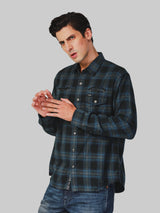 Biker Collection Regular Fit Men's Shirt Long Sleeve Navy