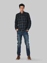 Biker Collection Regular Fit Men's Shirt Long Sleeve Navy