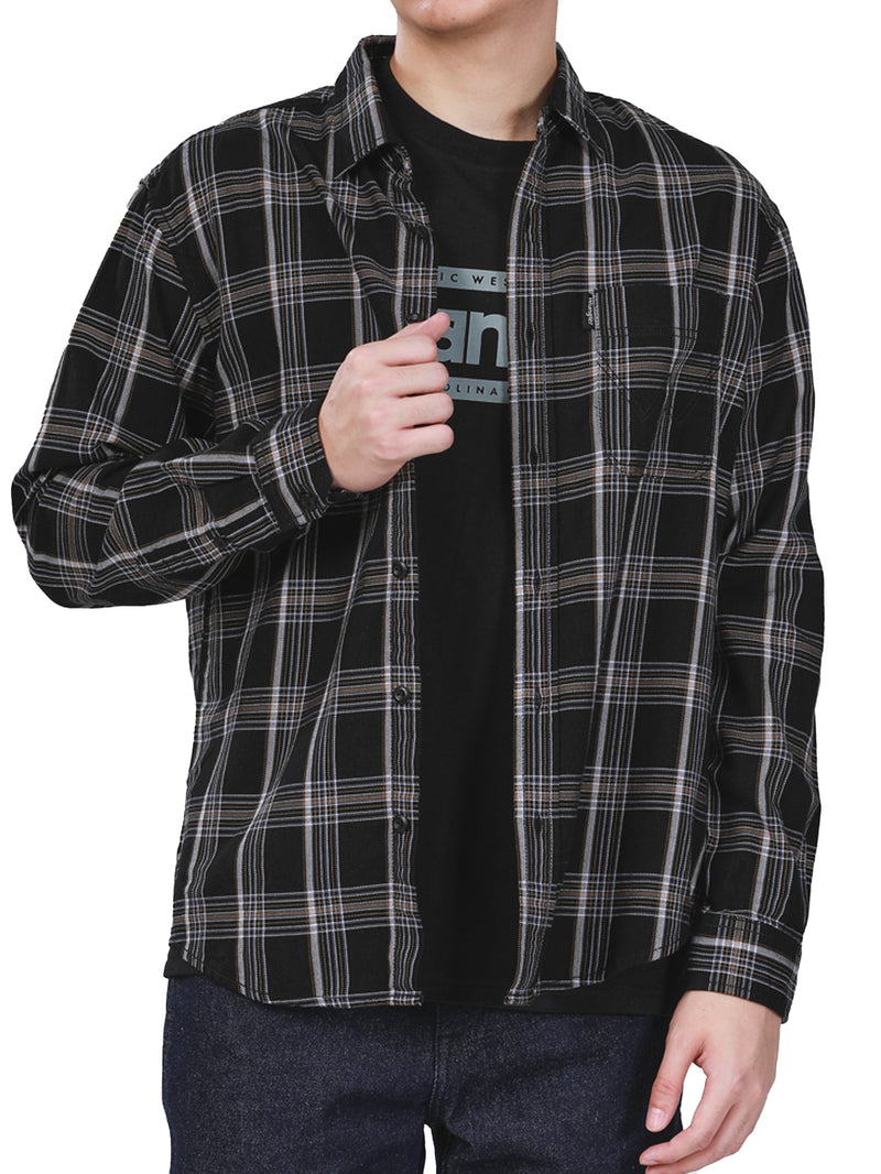 REGULAR FIT MEN'S SHIRT LONG SLEEVE BLACK