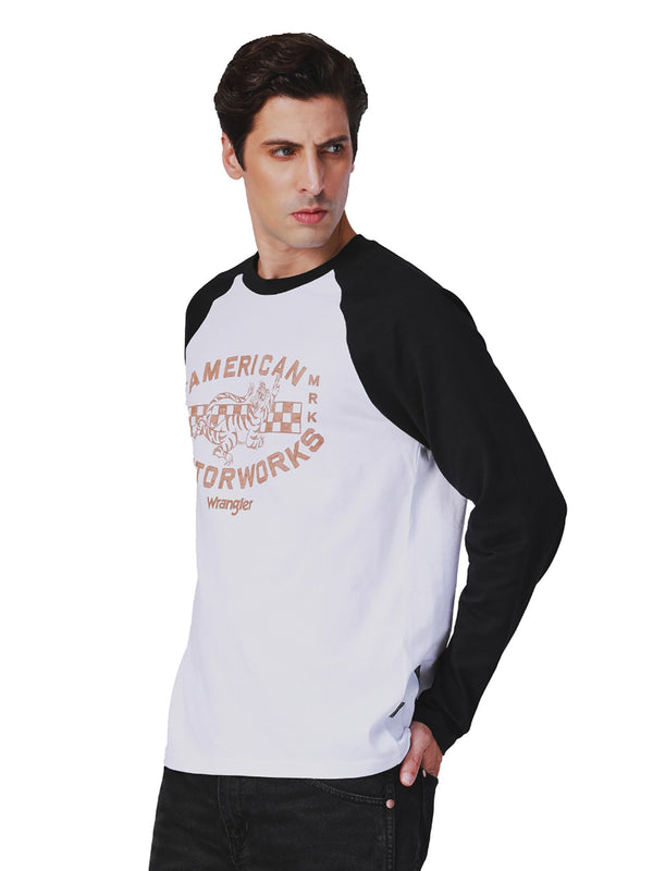 REGULAR FIT BIKER COLLECTION MEN'S TEE LONG SLEEVE WHITE