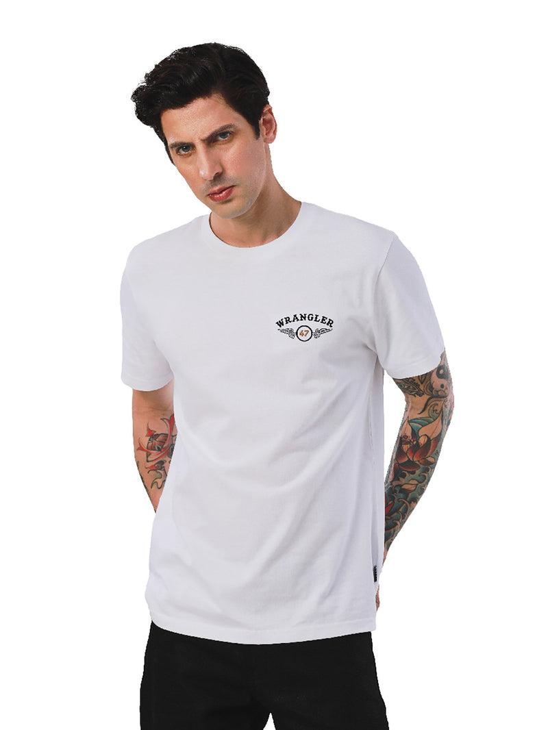 REGULAR FIT BIKER COLLECTION MEN'S TEE SHORT SLEEVE WHITE