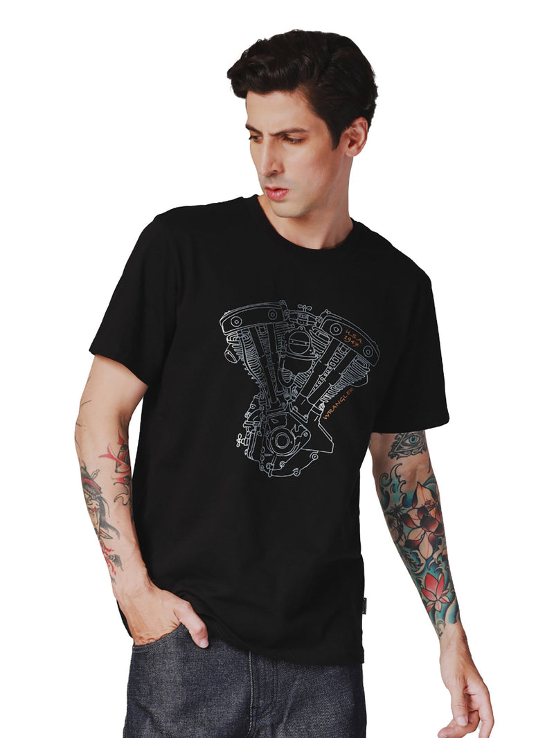 REGULAR FIT BIKER COLLECTION MEN'S TEE SHORT SLEEVE BLACK