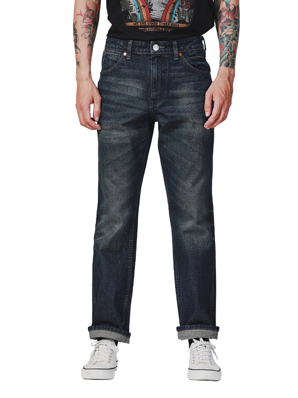 13MWZ FIT BIKER COLLECTION REGULAR MID RISE MEN'S JEANS MID INDIGO