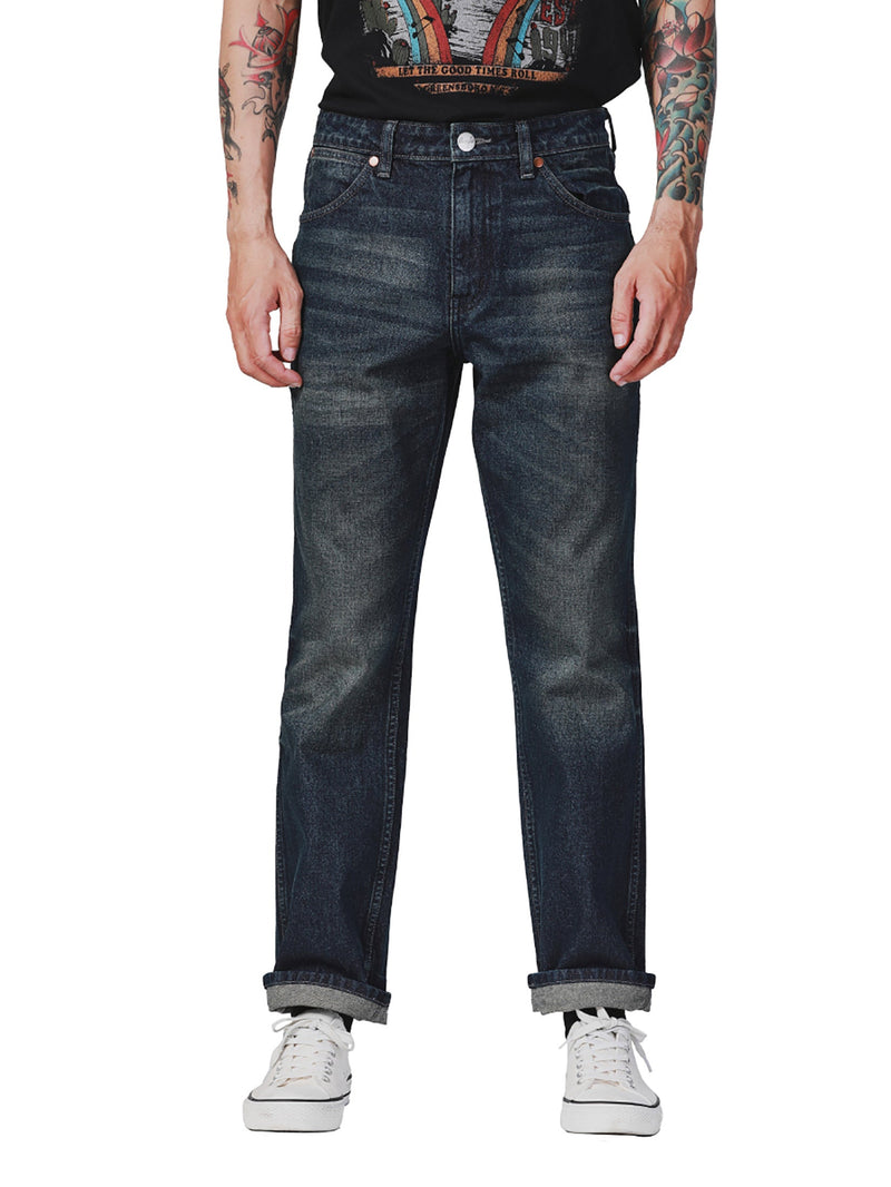 13MWZ FIT BIKER COLLECTION REGULAR MID RISE MEN'S JEANS MID INDIGO