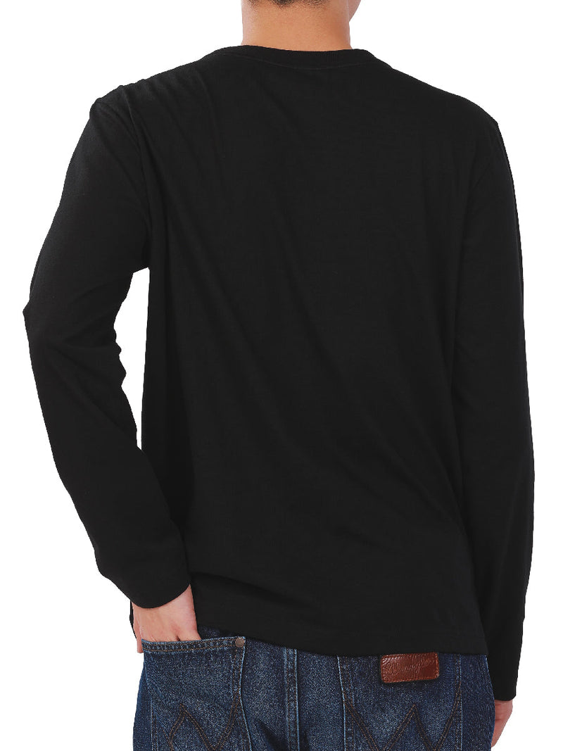 REGULAR FIT MEN'S TEE LONG SLEEVE BLACK