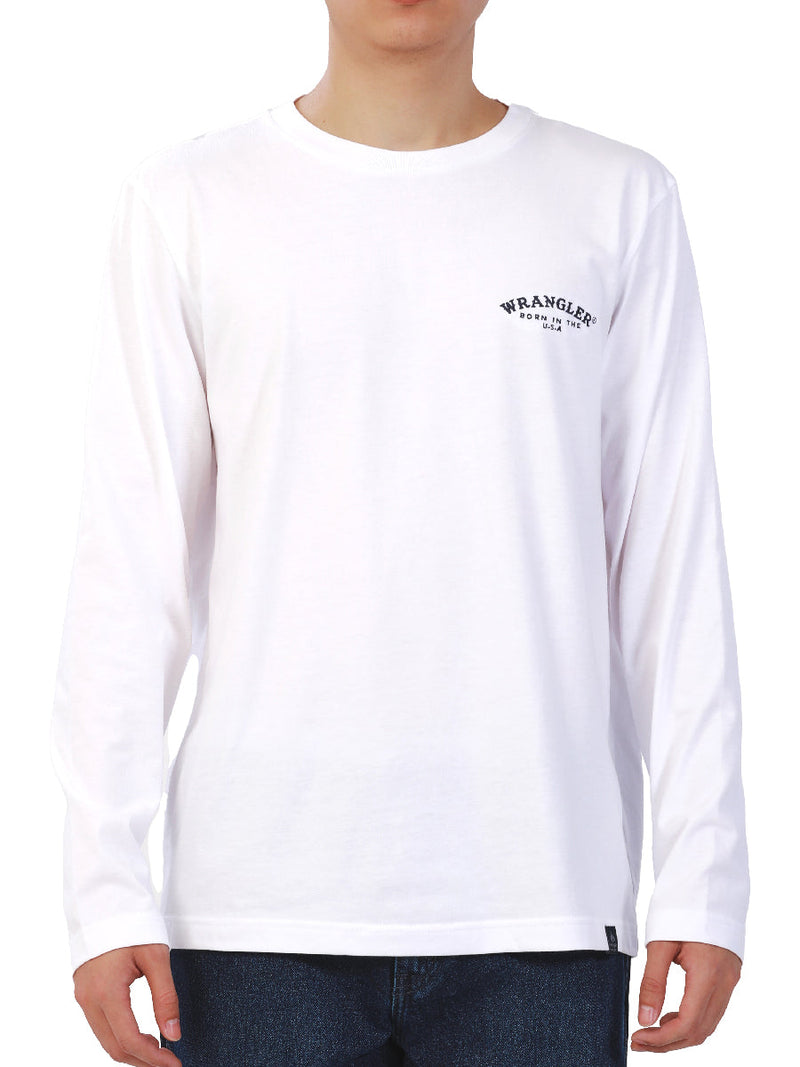 REGULAR FIT MEN'S TEE LONG SLEEVE WHITE