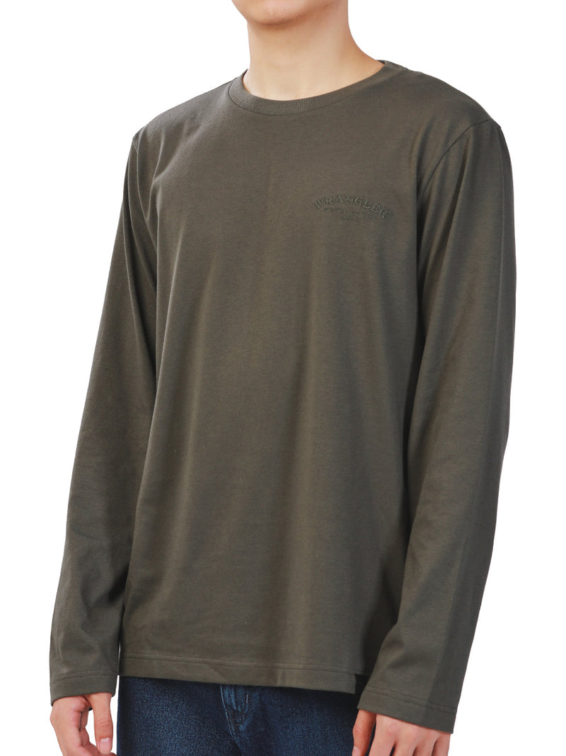 REGULAR FIT MEN'S TEE LONG SLEEVE OLIVE GREEN