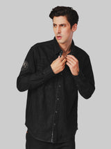 Biker Collection Regular Fit Men's Shirt Long Sleeve Black