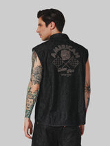 REGULAR FIT BIKER COLLECTION MEN'S VEST BLACK