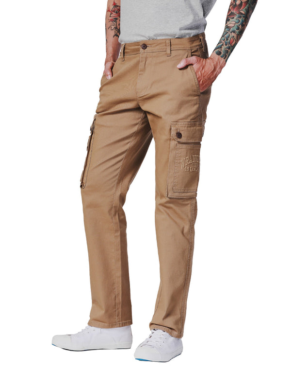 CARGO FIT BIKER COLLECTION MID RISE REGULAR MEN'S PANTS BROWN