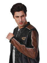 REGULAR FIT BIKER COLLECTION MEN'S JACKET BLACK