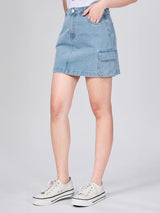 LEGEND OF WRANGLER COLLECTION WOMEN'S DENIM SKIRT LIGHT INDIGO