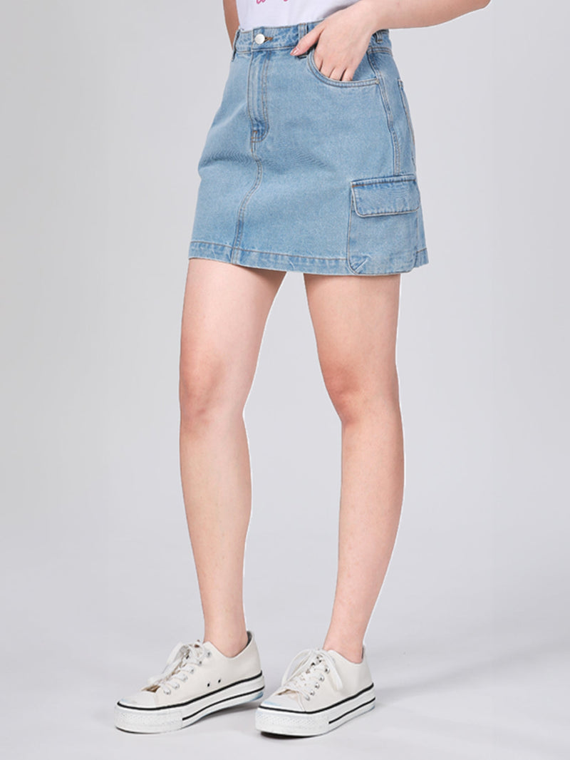 LEGEND OF WRANGLER COLLECTION WOMEN'S DENIM SKIRT LIGHT INDIGO