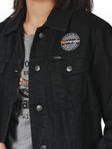 REGULAR FIT BIKER COLLECTION WOMEN'S DENIM JACKET BLACK