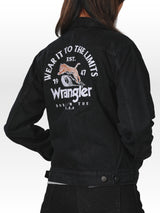 REGULAR FIT BIKER COLLECTION WOMEN'S DENIM JACKET BLACK