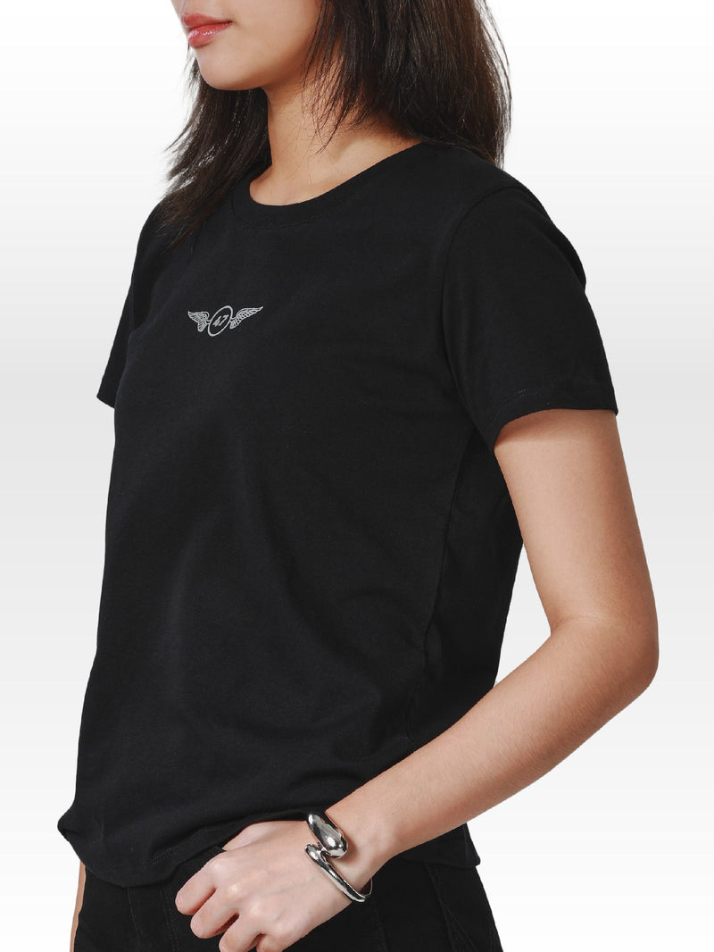 Biker Collection Regular Fit Women's Tee Short Sleeve Black