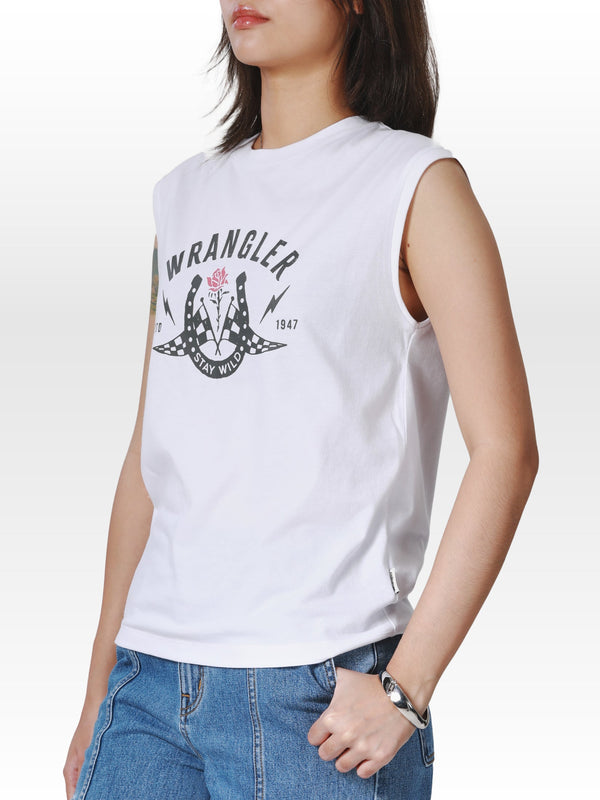 Regular Fit Women's Tee Sleeveless White