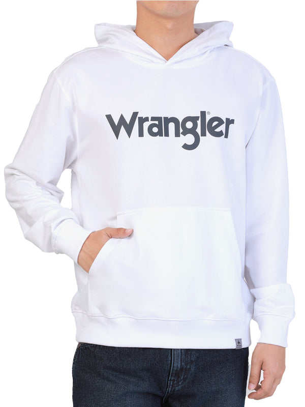 REGULAR FIT MEN'S PULLOVER HOODIE WHITE