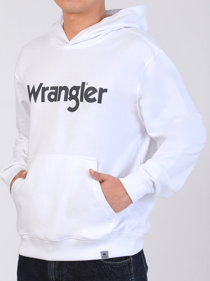 REGULAR FIT MEN'S PULLOVER HOODIE WHITE