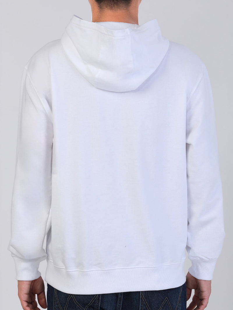 REGULAR FIT MEN'S PULLOVER HOODIE WHITE