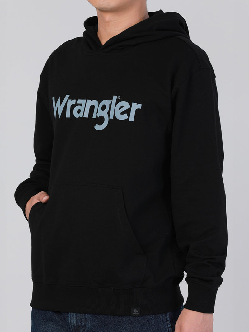 REGULAR FIT MEN'S PULLOVER HOODIE BLACK