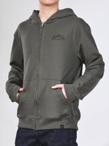 REGULAR FIT MEN'S ZIP UP HOODIE OLIVE GREEN