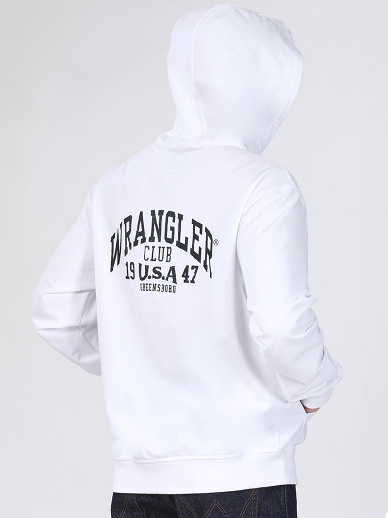 REGULAR FIT MEN'S ZIP UP HOODIE WHITE