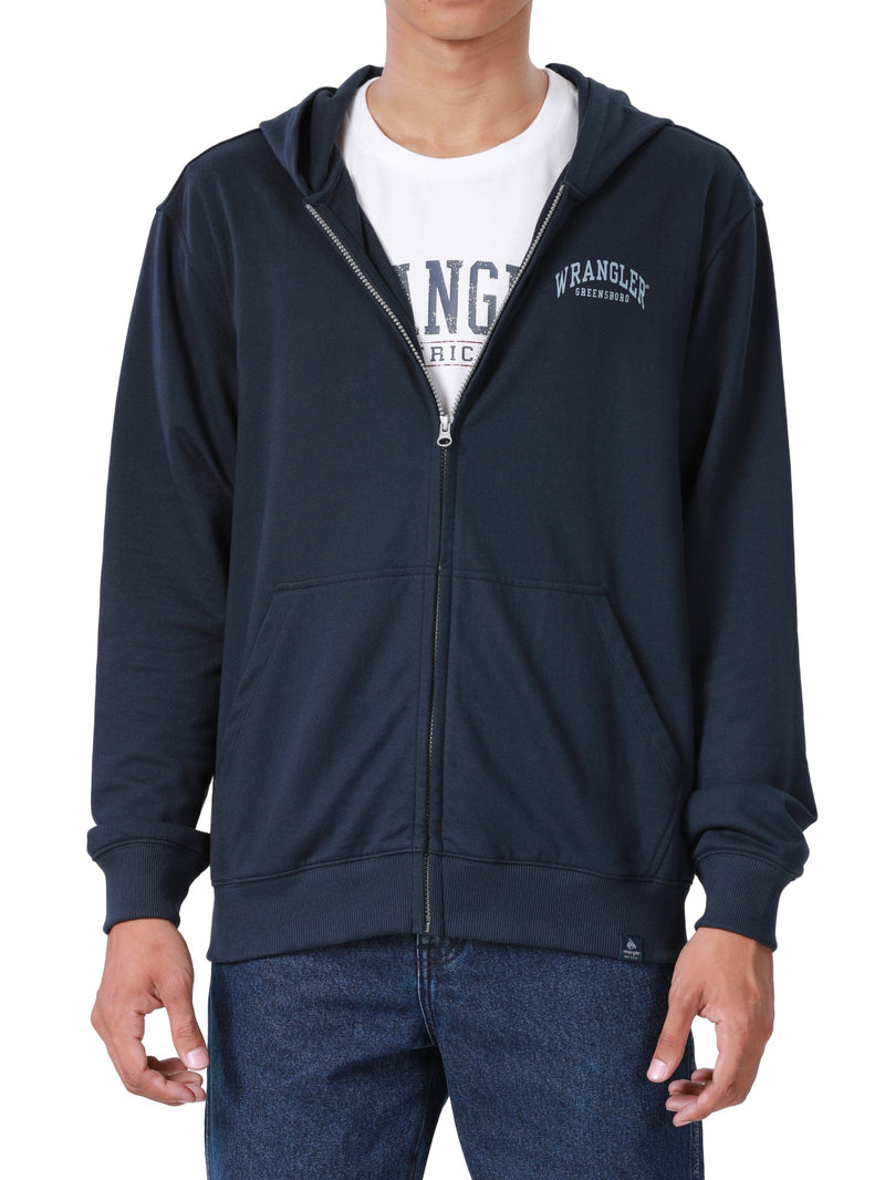 REGULAR FIT MEN'S ZIP UP HOODIE NAVY