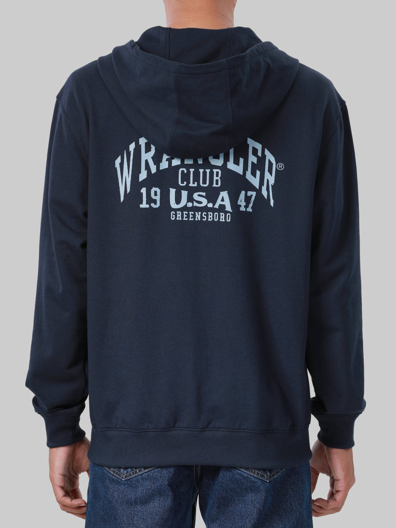 REGULAR FIT MEN'S ZIP UP HOODIE NAVY