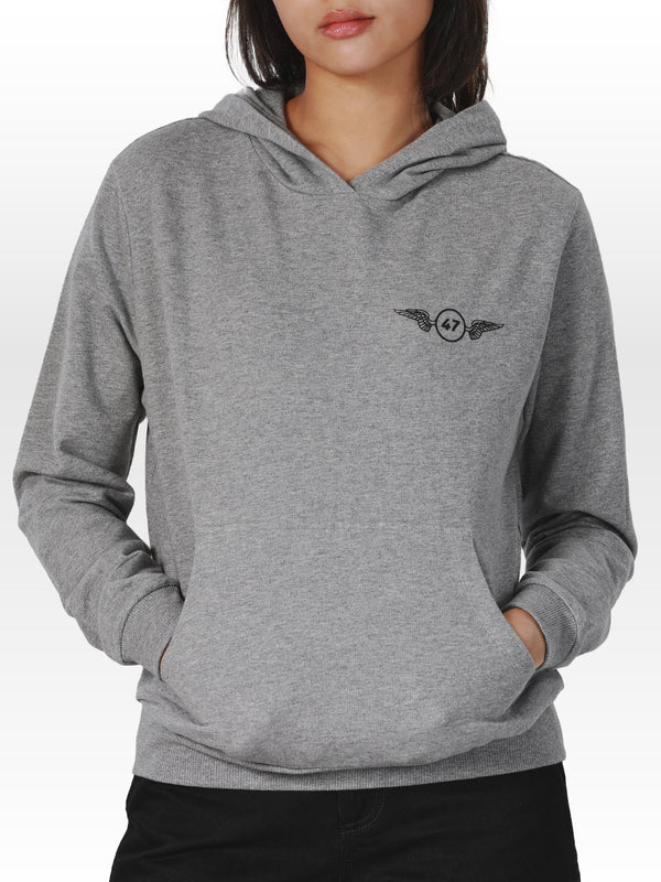 REGULAR FIT WOMEN'S PULLOVER HOODIE GREY