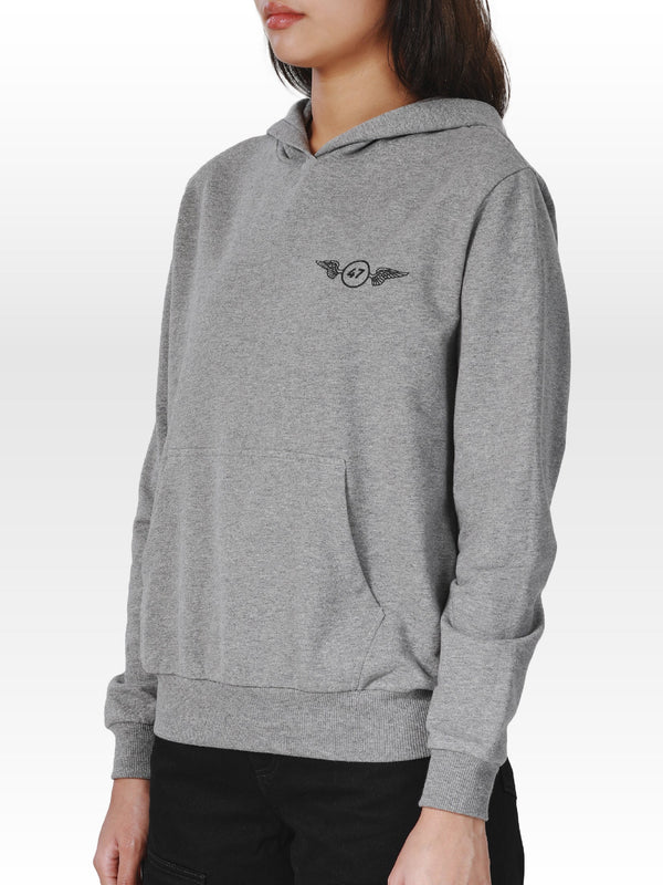 REGULAR FIT WOMEN'S PULLOVER HOODIE GREY