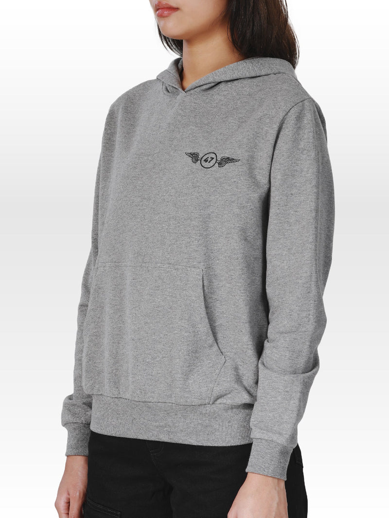 REGULAR FIT WOMEN'S PULLOVER HOODIE GREY