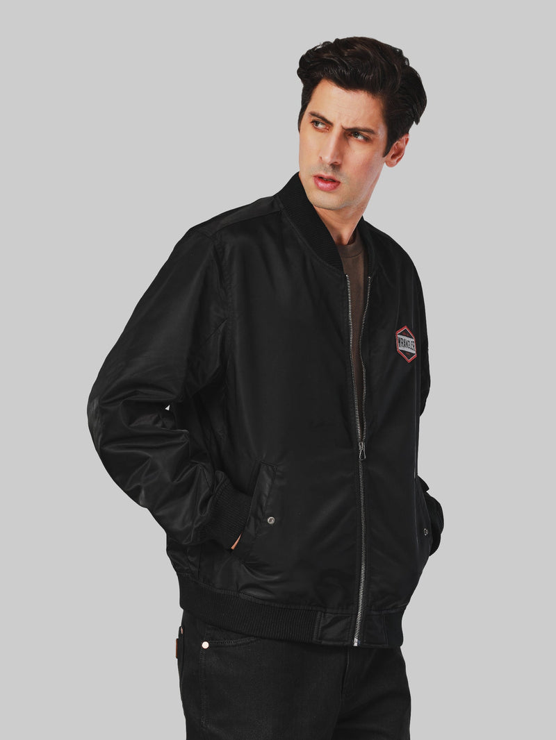 REGULAR FIT BIKER COLLECTION MEN'S JACKET BLACK