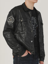 REGULAR FIT BIKER COLLECTION MEN'S JACKET BLACK