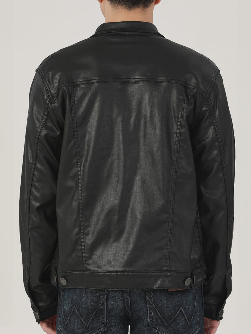 REGULAR FIT BIKER COLLECTION MEN'S JACKET BLACK