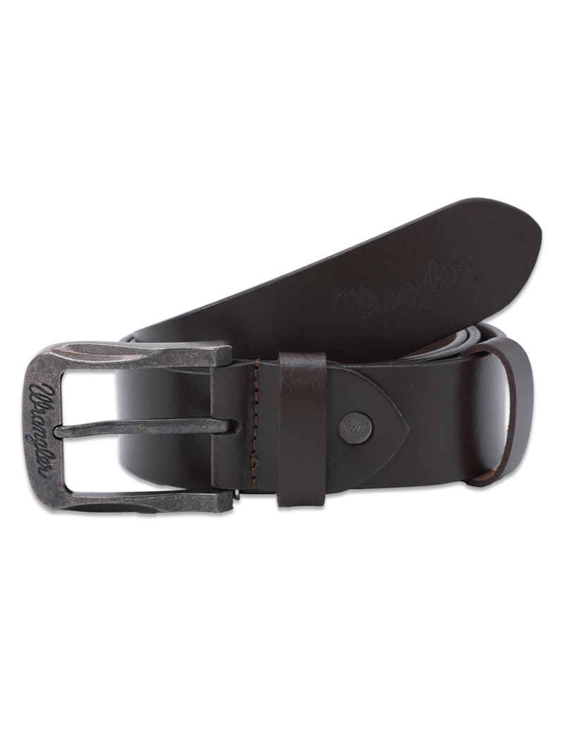 Leather Men's Belt Dark Brown