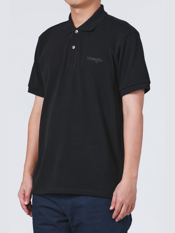 REGULAR FIT MEN'S POLO SHORT SLEEVE BLACK