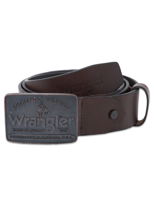 Leather Men's Belt Dark Brown