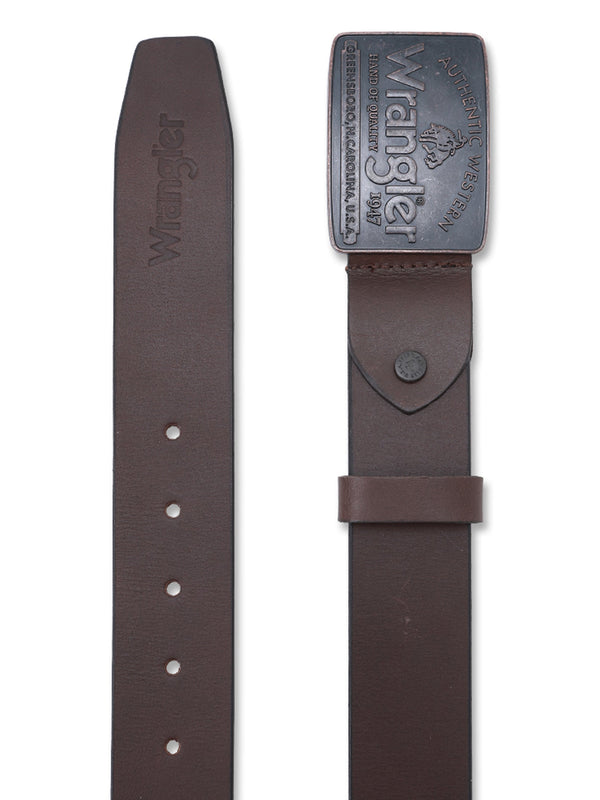 Leather Men's Belt Dark Brown