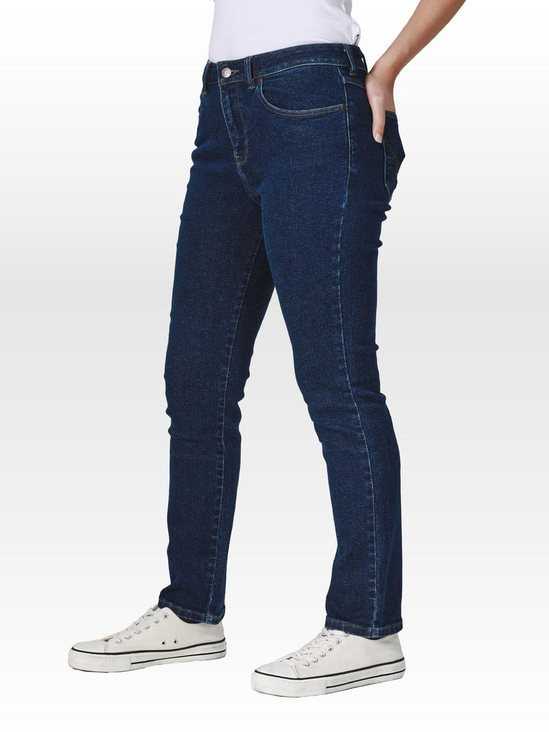 SLIM FIT MID RISE WOMEN'S JEANS MID INDIGO