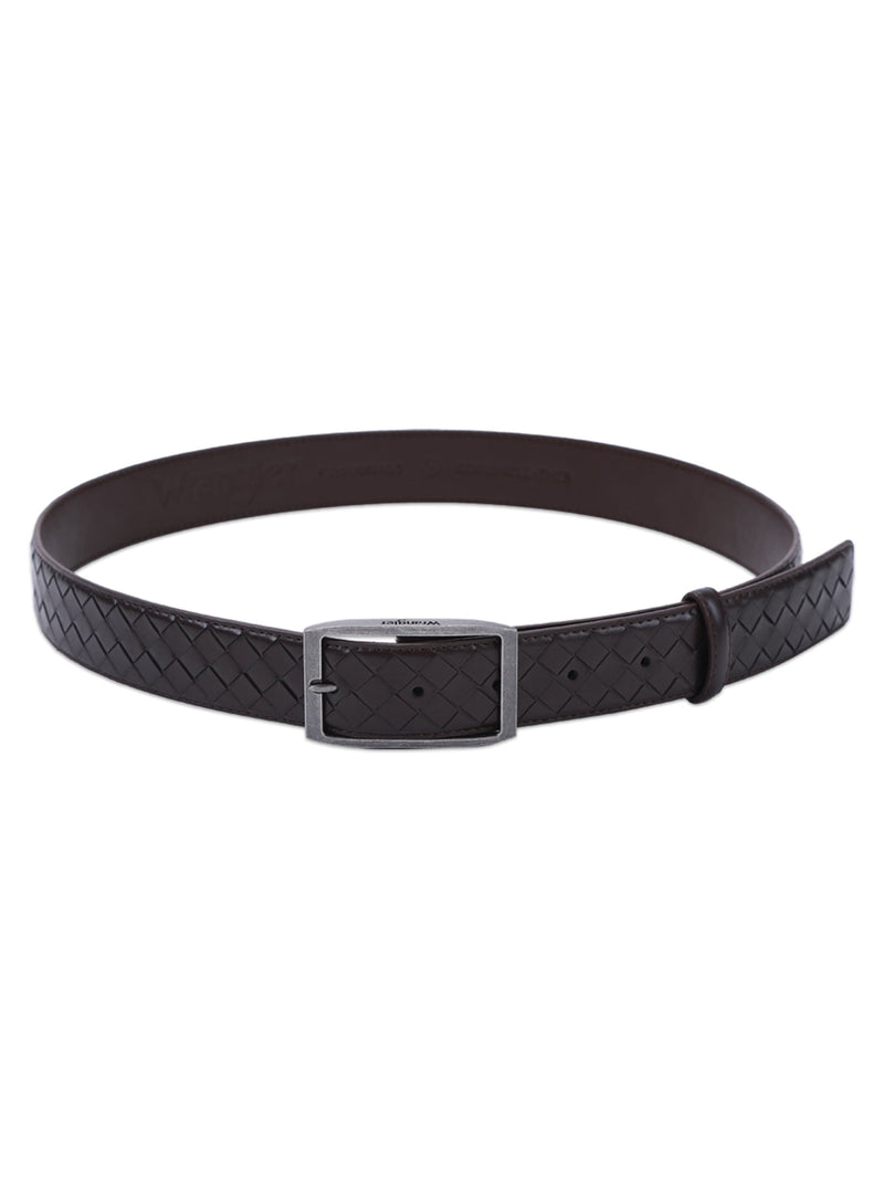 MEN'S LEATHER BELT DARK BROWN