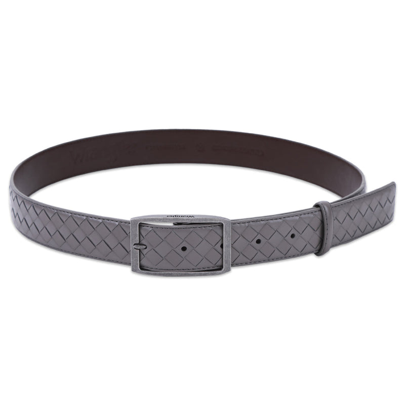 MEN'S LEATHER BELT GREY