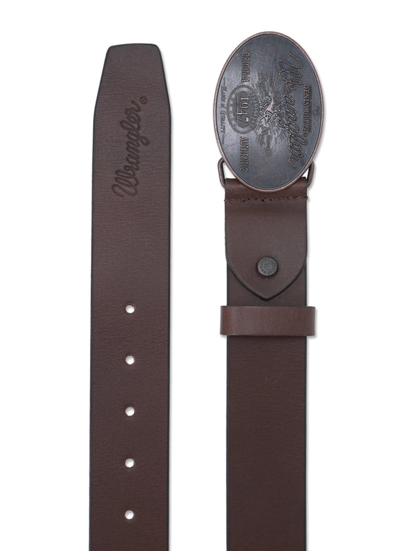 MEN'S BELT LEATHER DARK BROWN