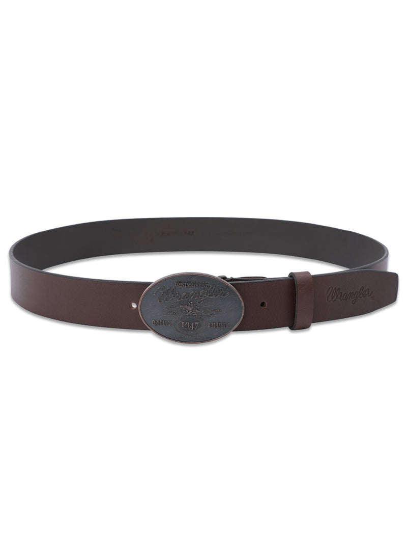 MEN'S BELT LEATHER DARK BROWN