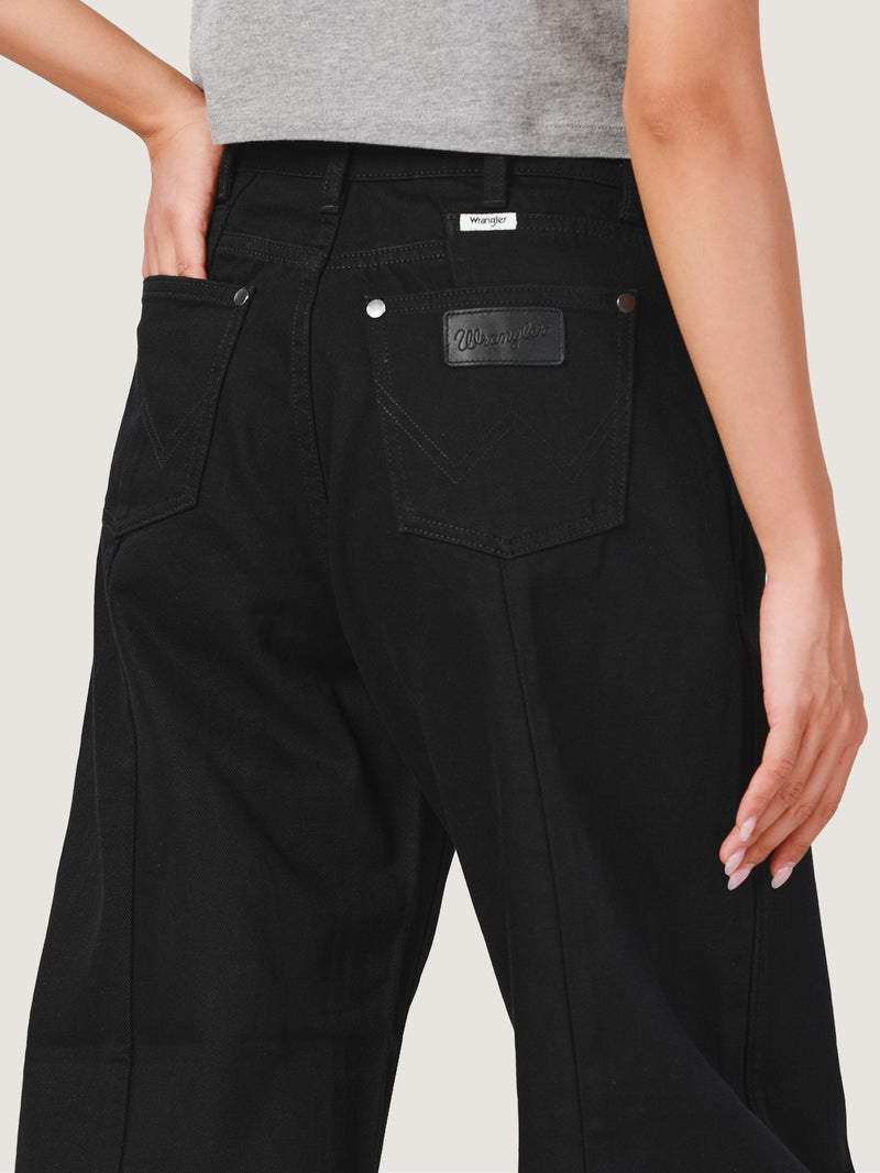 BARREL FIT EVERYDAY WITH WRANGLER COLLECTION HIGH RISE RELAXED WOMEN'S JEANS BLACK