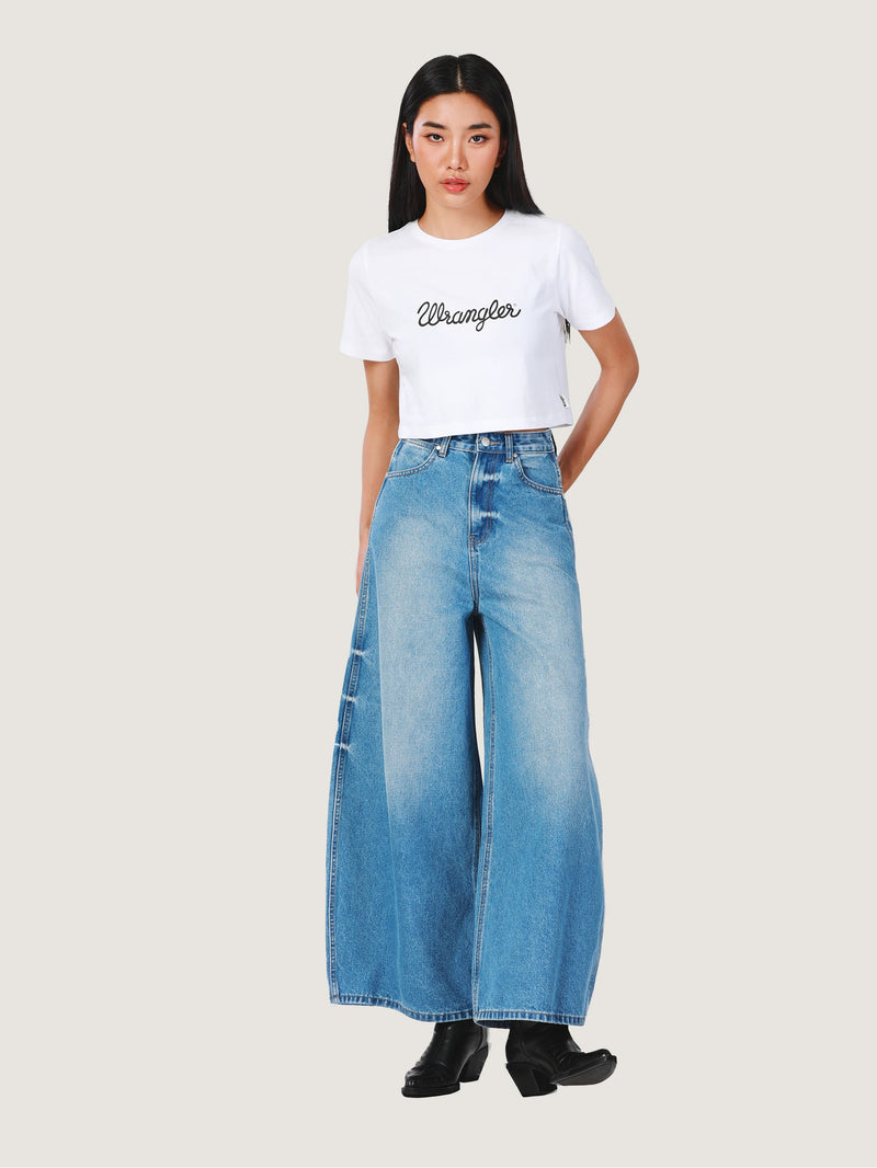 BARREL FIT EVERYDAY WITH WRANGLER COLLECTION BALLOON HIGH RISE BALLOON RELAXED WOMEN'S JEANS LIGHT INDIGO